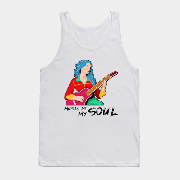 Music is My Soul Tank Top by Womens Art Store